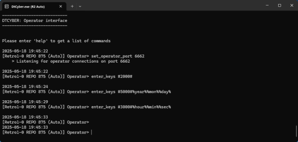  DtCyber Operator Display